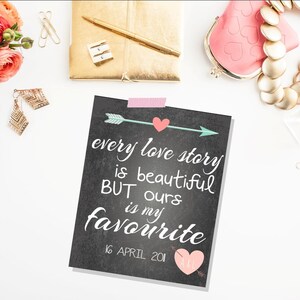 Love Story Sign Printable Every Love Story is Beautiful - Etsy