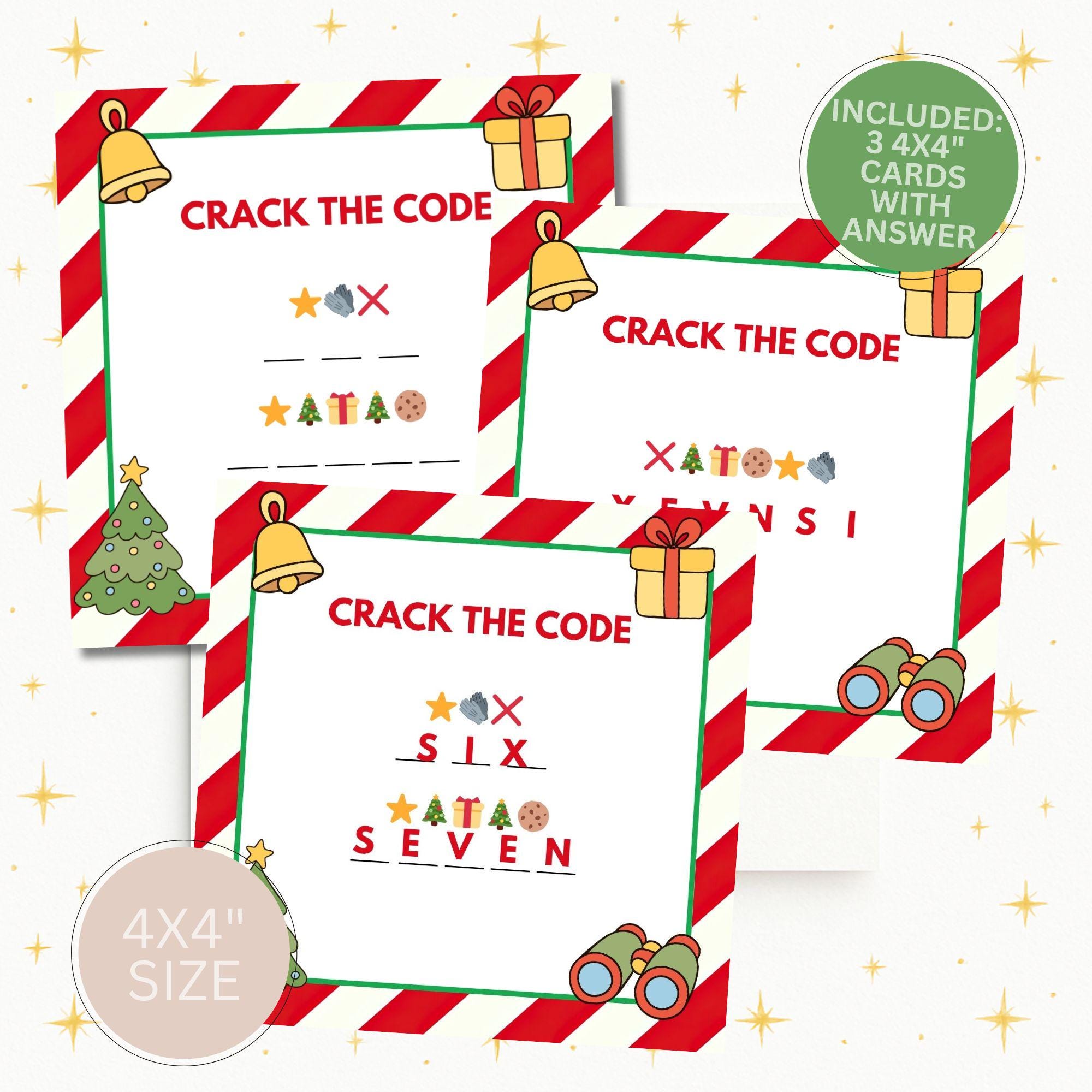 Crack the Code Elf Printable, 6 7 Weekend Elf Game, Christmas Elf ...