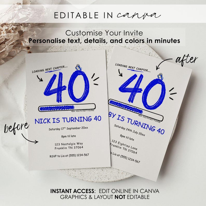 Millennial 40th Birthday Invitation Template, Funny 40th Invite ...
