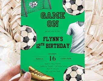 Soccer Birthday Invitation: Editable Kids’ Soccer Party Invite (5x7in Canva Digital Download)