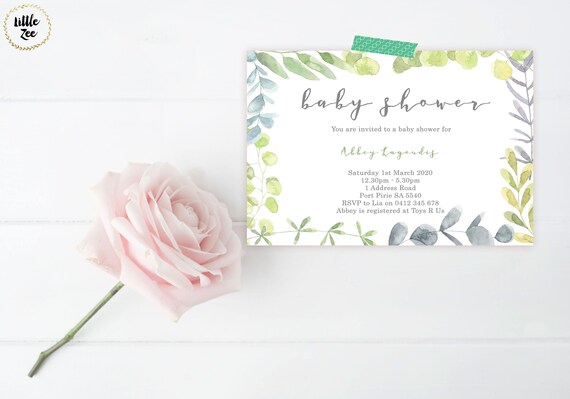 nature themed baby shower invitations