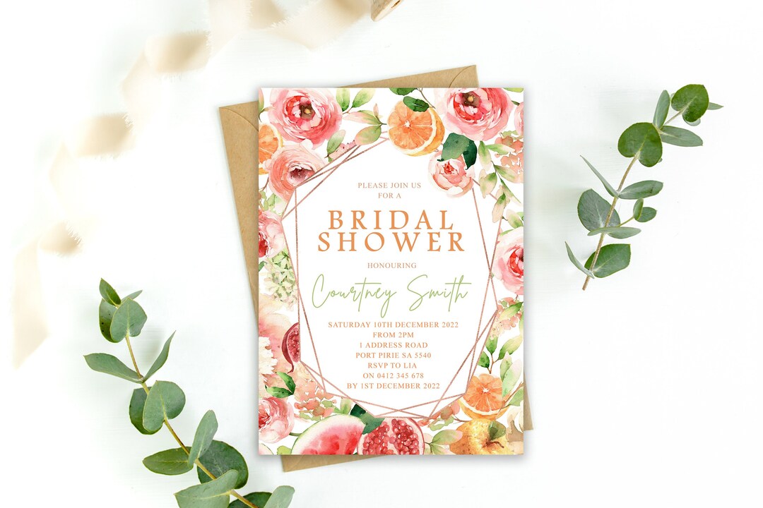 Citrus Bridal Shower Invitation. Citrus Bridal Shower. Bridal Shower Invitation. Bridal Shower