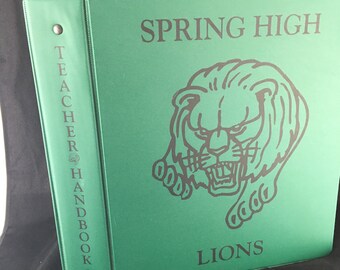 1995 Spring High School Lions Green and Black Teachers Handbook Binder, Spring, Texas SHS