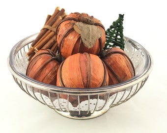 2 pc Silverplate Bread Basket or Fruit Bowl and Lucite Liner, Round 8 inches