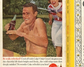 1960 June | Authentic Coca-Cola Magazine Advertisement | Vintage National Geographic Magazine Issue Covers | 10" x 7" | Sold Individually