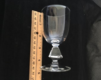 Atomic Age Stemware | American Crystal | 4 Cordial Wine Claret Stems | Bryce Aquarius Clear Pattern #961 (1950-1965) | Small Wine Glass Cube