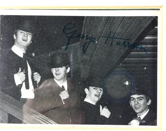 Framed “The Beatles” Decor  | Bubble Gum Trading Cards in Cream Mat | Framed in Gold Matte Wooden Frame | Memorabilia