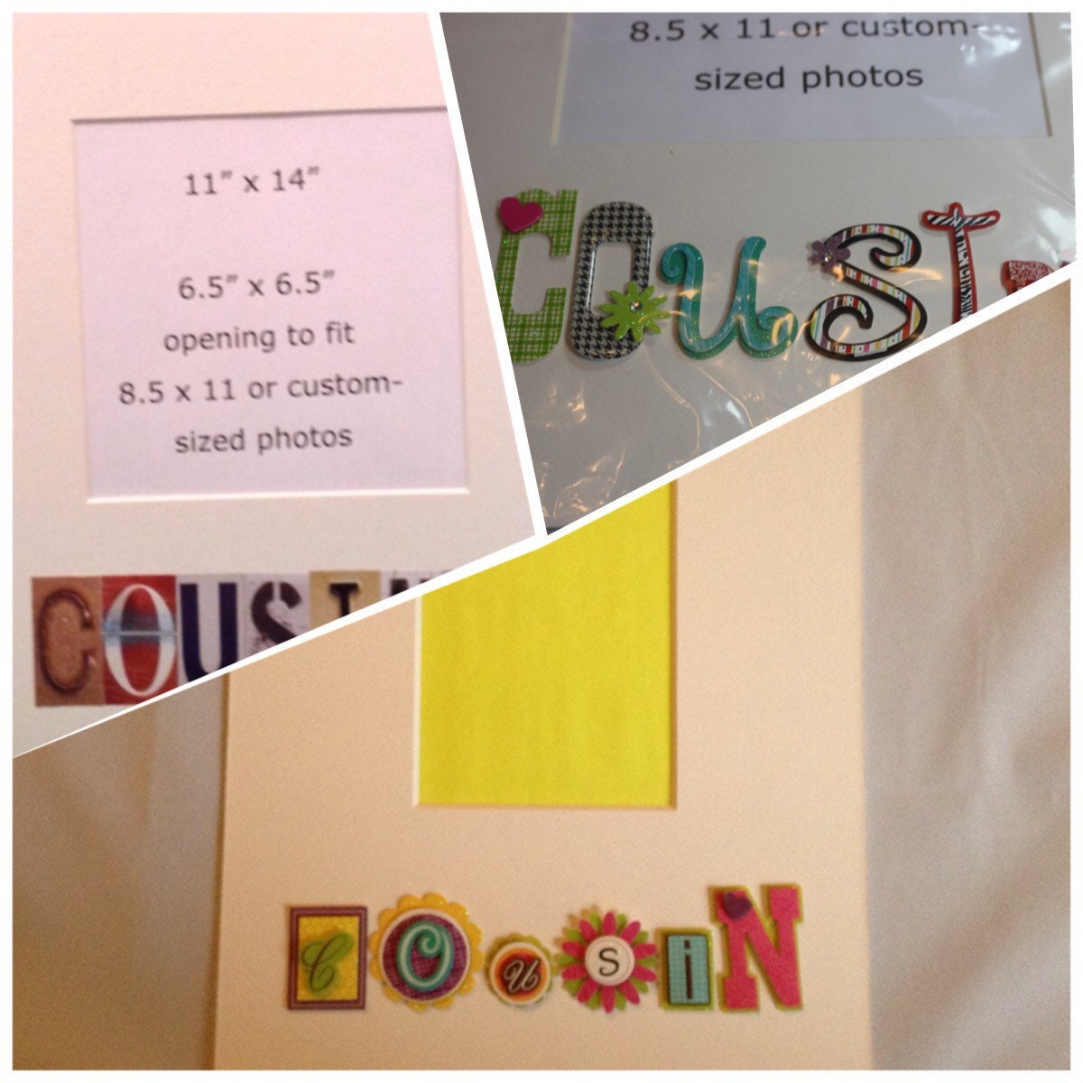 July 24Cousins Day 11 X 14 Picture mats spell cousins Etsy