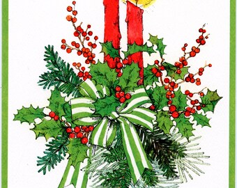 Vtg. Christmas Card Set - Candles - Nostalgia