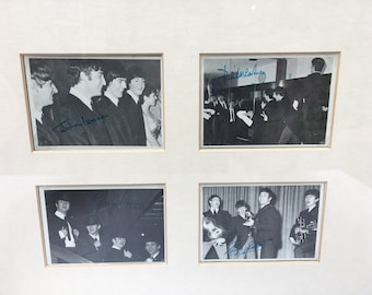 Framed “The Beatles” Decor  | Bubble Gum Trading Cards in Cream Mat | Framed in Gold Matte Wooden Frame | Memorabilia