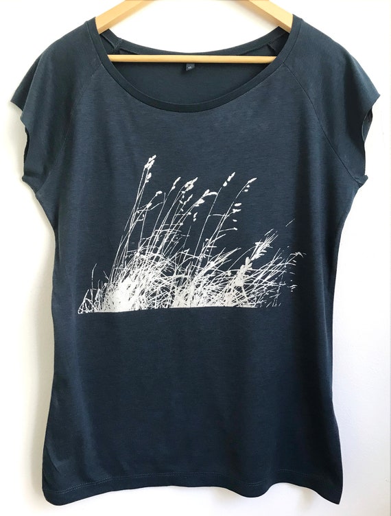 Wild Grasses Women s Bamboo T Shirt With Organic Cotton Etsy Ireland