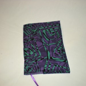 Paperback Book Cover - Green and Purple Geometric Print on a Black Background - Select Size