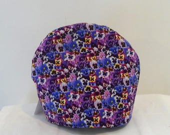 Teapot Cover - Purple Pansy Print