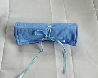 Makeup Brush Roll - Blue