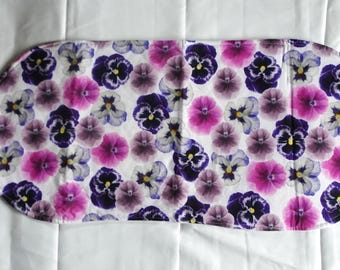 Small Runner - Large Pansies on White Background