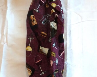 Wine Motif on a Burgundy Background Recycle Bag Plastic Bag Holder
