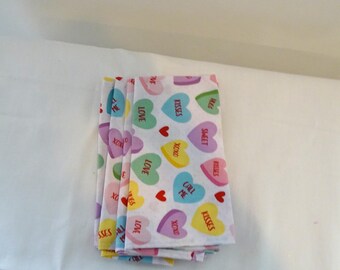 Servilletas - Corazones de caramelo de San Valentín - Juego de 4