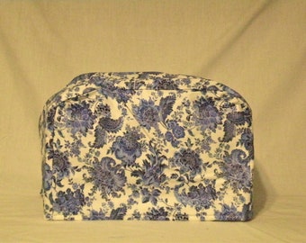 Toaster Cover - Blue Floral on white - Appliance - Select a Size