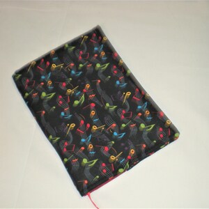 Paperback Book Cover - Music Notes on a Black Background - Select Size