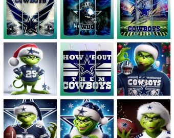 35+ Dallas Cowboy PNG Wrap Bundle, Dallas 20oz Skinny Tumbler Wrap, Grinch Sports 20 oz Tumbler Png Sublimation