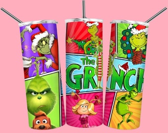 Christmas Tumbler Sublimation Designs, Grinch 20 Oz Tumbler Wrap PNG, Grinch Tumbler Sublimation Instant Download, Instant Digital Download