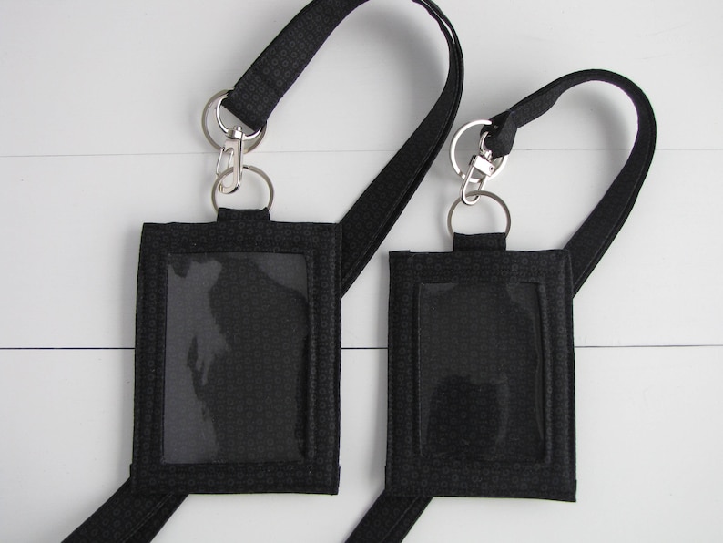 Black ID Holder Teacher ID Lanyard ID Badge Holder Back to Etsy