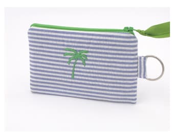 Slim Womens Wallet, ID Wallet Keychain, Mininmal Card Wallet, Summer Wallet