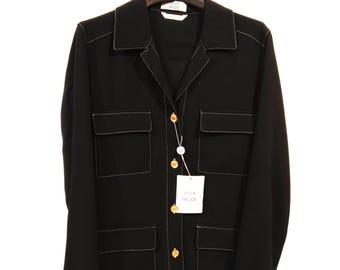 Chaqueta tipo blazer Lella Mode talla 4 (S) Chaqueta vintage para mujer, nueva con etiquetas, azul marino