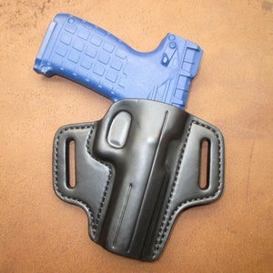Kel Tec PMR-30 OWB Pancake Holster Black Leather Right Hand Comfort Slide Guard Double Stitch US Made #pmr30 pr15 blk c001 7-23