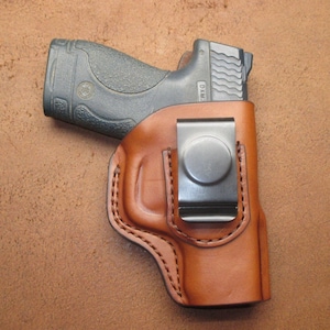 Shield 9 40 IWB Clip On Holster Brown Leather Right Hand #shld9 ir0 brn c003 8-24