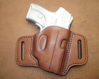 Ruger LC9 w/ Crimson Trace Red Laser OWB Pancake Holster Brown Leather Right #lc9ctr pr15 brn c004 2-23