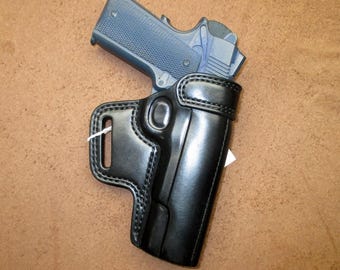 Made to Order 1911 5 Inch Springfield TRP OWB Avenger Holster Black Leather Right #19115 av15 blk mto