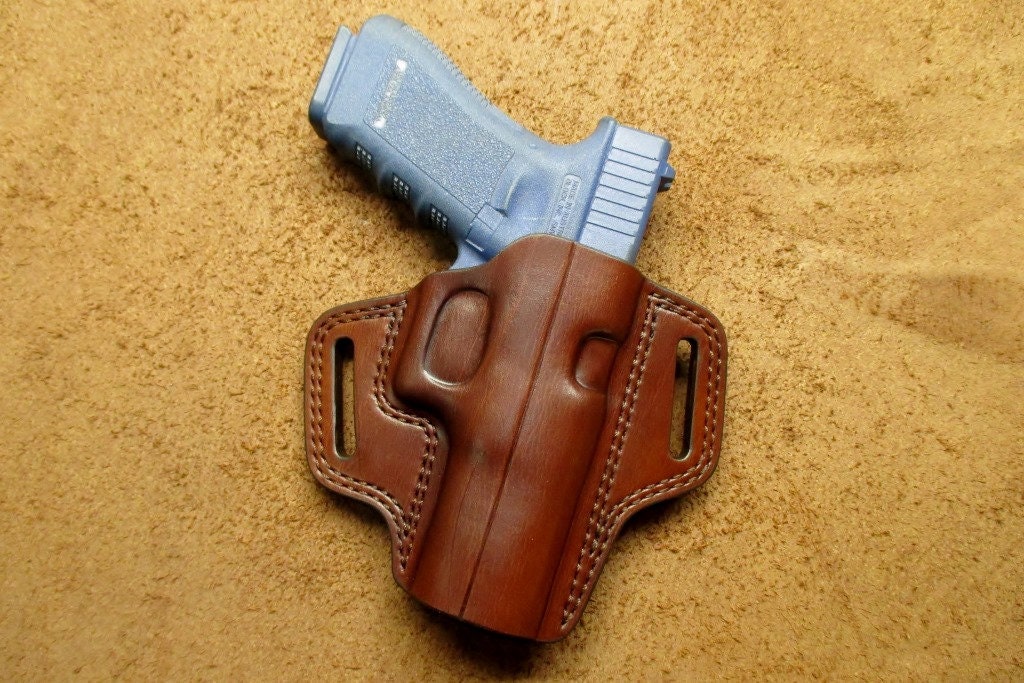 Glock 17 22 31 OWB Pancake Holster Brown Leather Right Etsy
