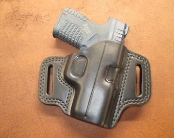 Springfield XDs 4" BarrelOUTBAGS Full Grain Leather OWB Pancake Belt Holster 