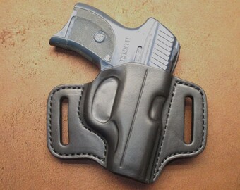 Ruger LC9, LC9s, LC380, EC9s OWB Pancake Holster Black Leather Right #lc9 pr15 blk c006 8-24