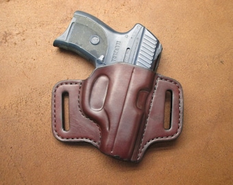 Ruger LC9, LC9s, LC380, EC9s OWB Pancake Holster Mahogany Leather Right #lc9s pr15 mgy c009 3-24