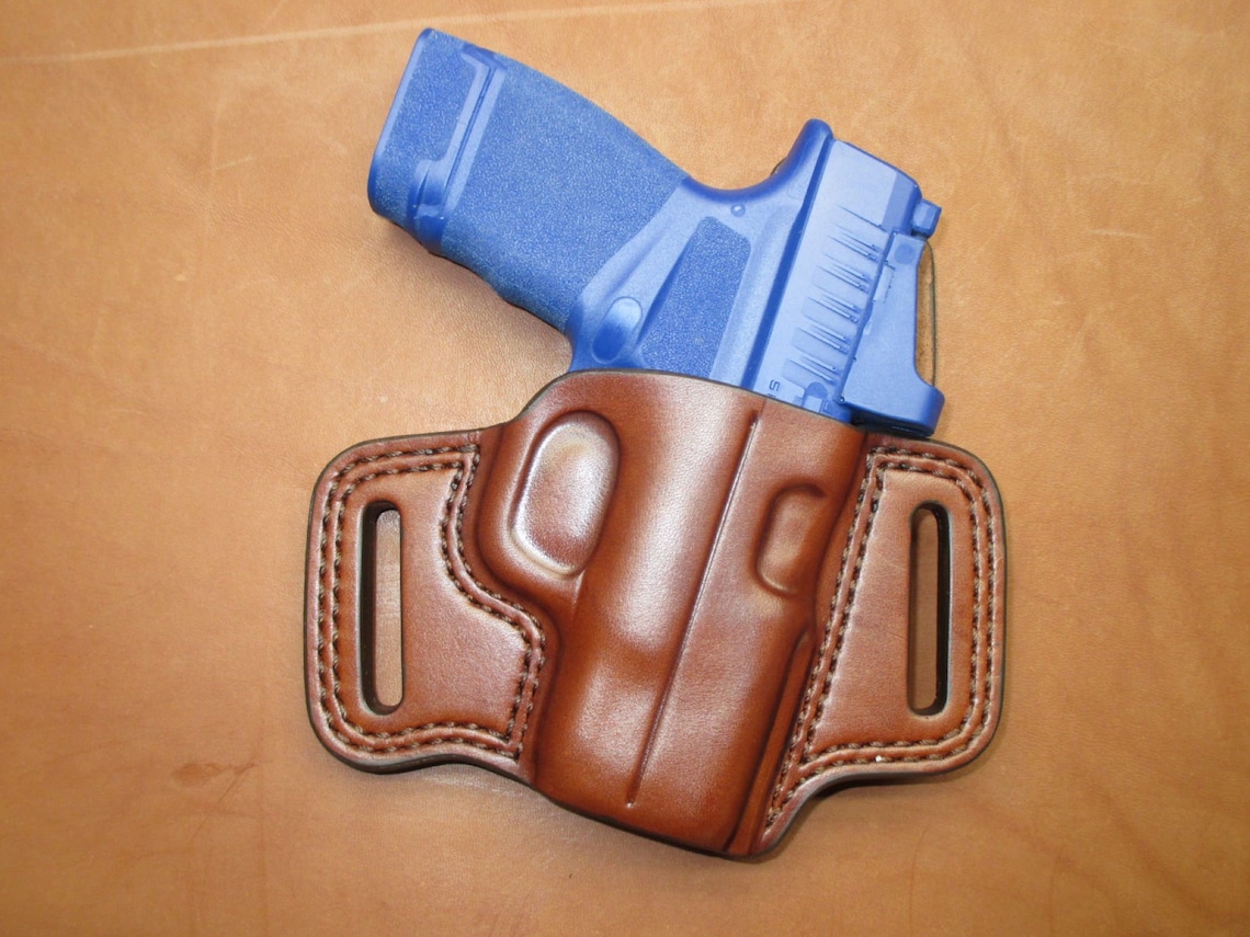 Springfield Hellcat Red Dot Optics OWB Pancake Holster Brown Etsy