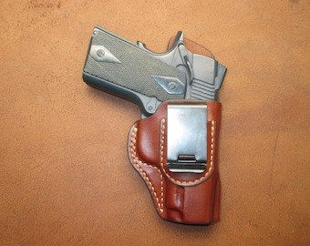 1911 3 Inch Clip On IWB Holster Brown Leather Right Hand US Veteran Made #19113 ir0 brn b004 10-23