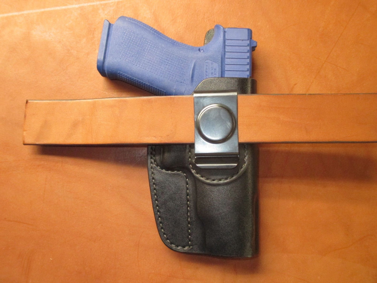 Glock 48 IWB Clip on Holster Black Leather Right Hand Combat Etsy