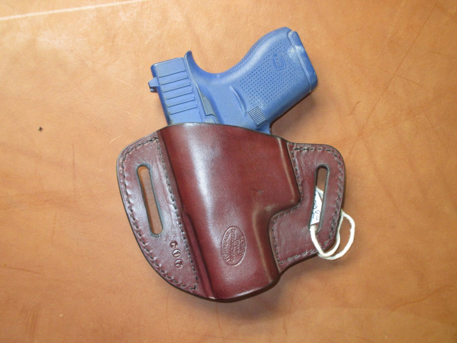 Glock 43 43x OWB Pancake Holster Mahogany Leather Right Hand Etsy