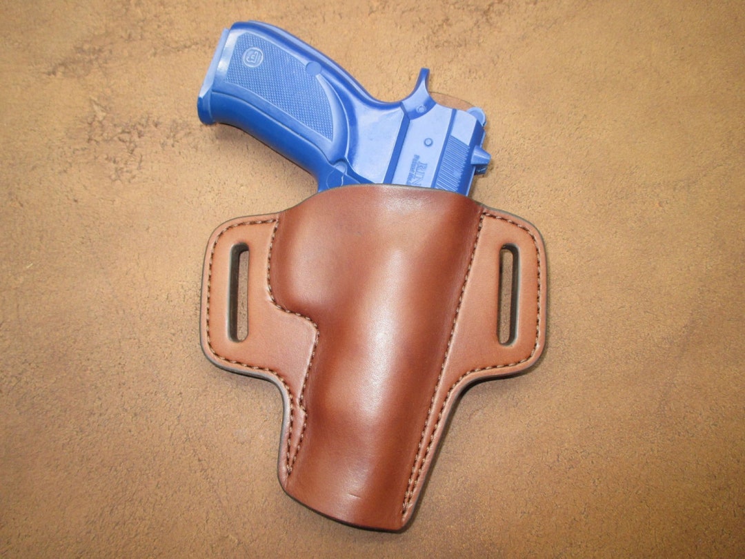 CZ 75B OWB Pancake Holster Brown Leather Right Hand Cheap 75b Pr15 Brn