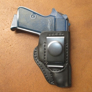 Walther Made to Order Leather Holster IWB Clip On Right Hand Combat Guard Suede Back US Made #walther iwb combat mto