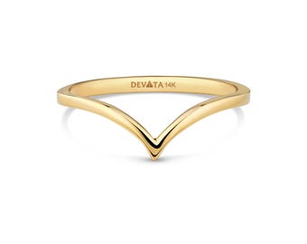 14K Gold Chevron Ring