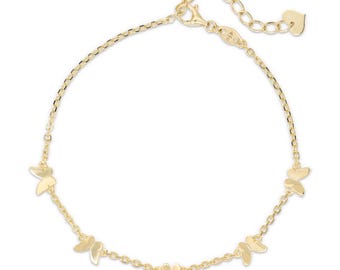 14K Gold Butterfly Chain Bracelet