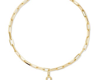 14K Gold Infinity Charm Paperclip Chain Bracelet