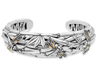 DEVATA Bali 18K Gold Sterling Silver Dragon Bone Chain Bracelet DBK6895 M/7.5"