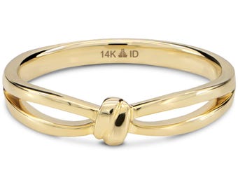 14K Solid Gold Love Knot Ring, Promise Ring, Love Ring, Gift for Women
