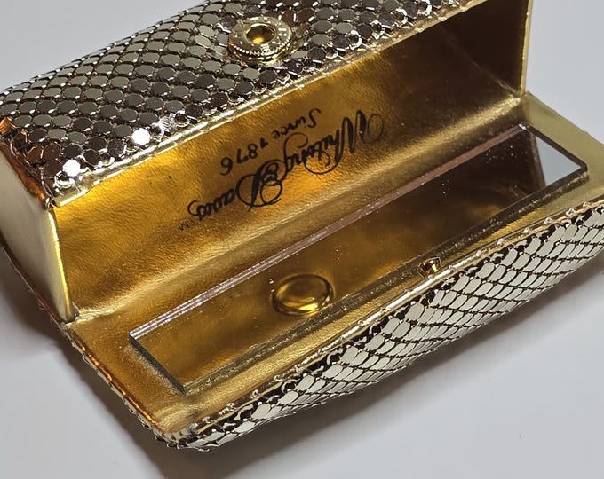 Whiting & Davis Gold Mesh Lipstick Case