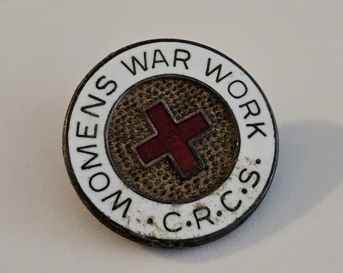 Women's War Work Sterling Silver Red Cross Pin WWII