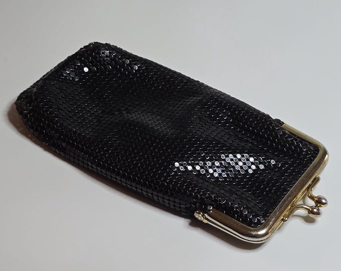 Whiting & Davis Black Mesh Eyeglass Case Pouch